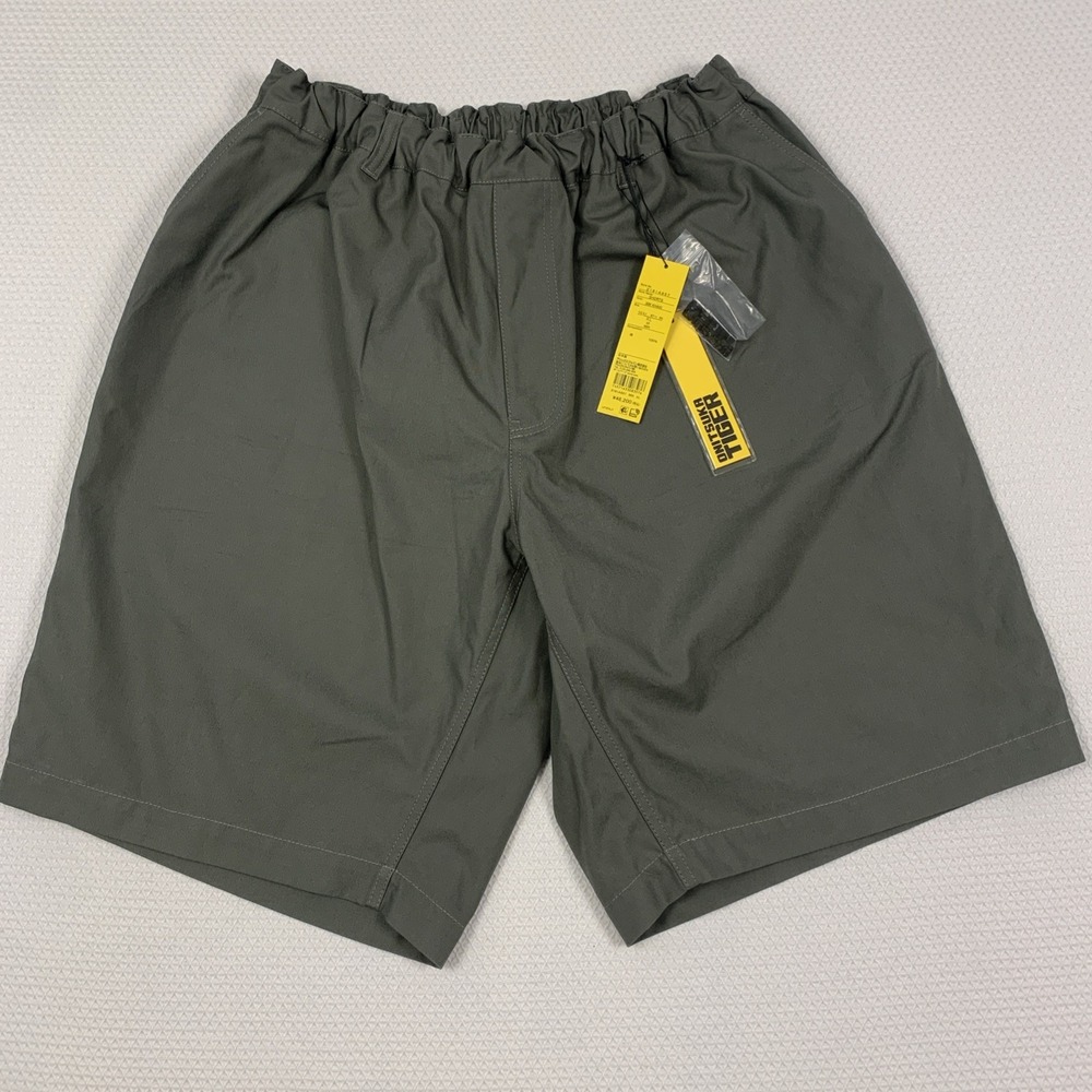 Onitsuka Tiger Khaki Shorts Men XL Canvas Cotton Drawstring Made in Japan